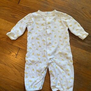 Baby Loren Newborn White and Yellow Ducks Print Baby Converter Gown